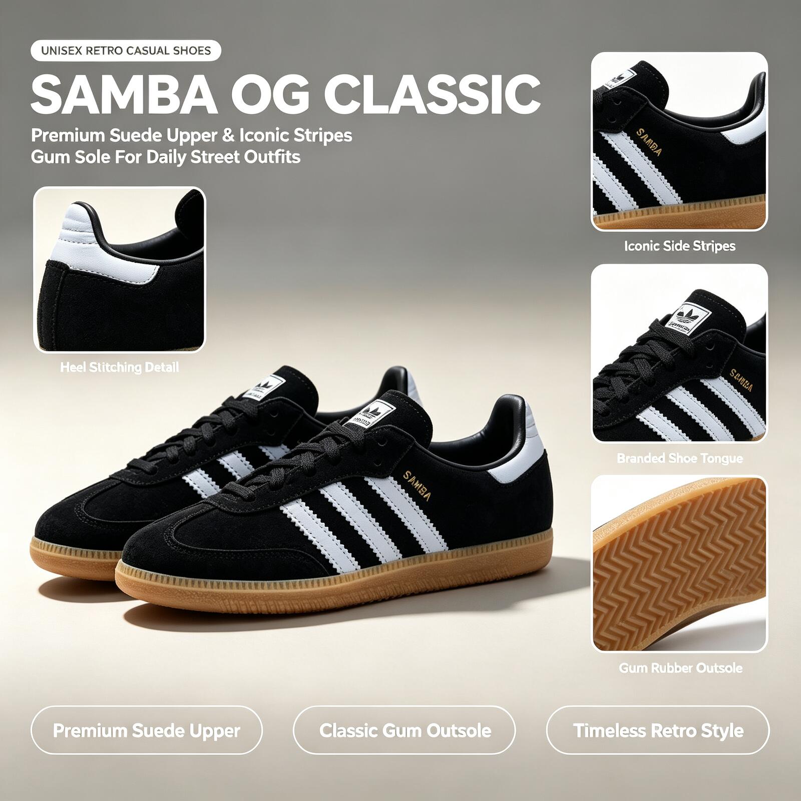 Adidas Shoes Samba - Resmi Adidas Orijinal SAMBA OG IH6850
